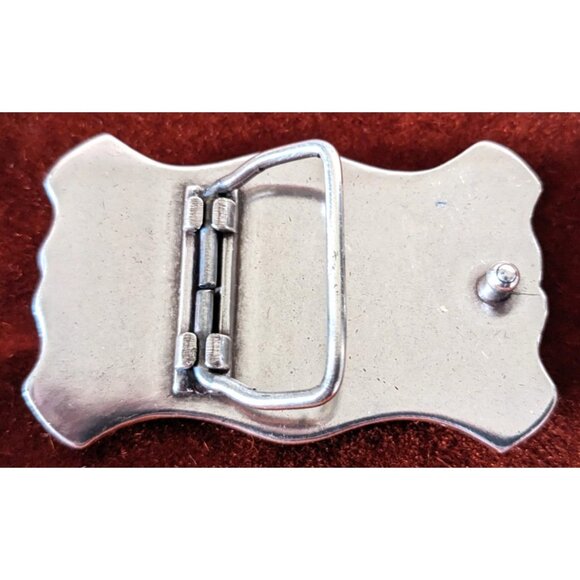 Texas Lornhorn Bull Western Cowboy Belt Buckle Solid Metal Silver Color Pin 3" - Picture 4 of 4